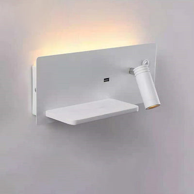 Contemporary Industrial Rectangular USB Rechargeable LED Rotatable Spotlight Wall Sconce Lamp For Bedroom