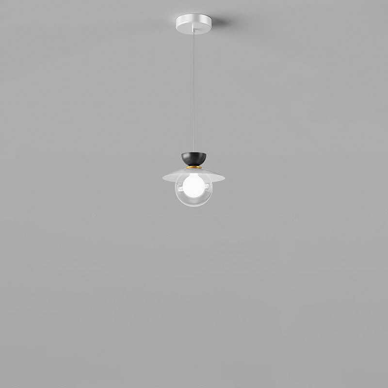Modern Nordic Iron Acrylic Flying Saucer Shaped Glass Lampshade LED Pendant Light