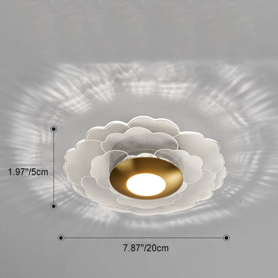 Luz de techo LED semi-empotrada moderna minimalista redonda cuadrada de flores de acrílico y metal para dormitorio 