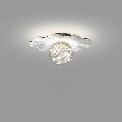 Modern Minimalist Full Of Stars Round Iron Glass LED Semi-Flush Mount Ceiling Light
