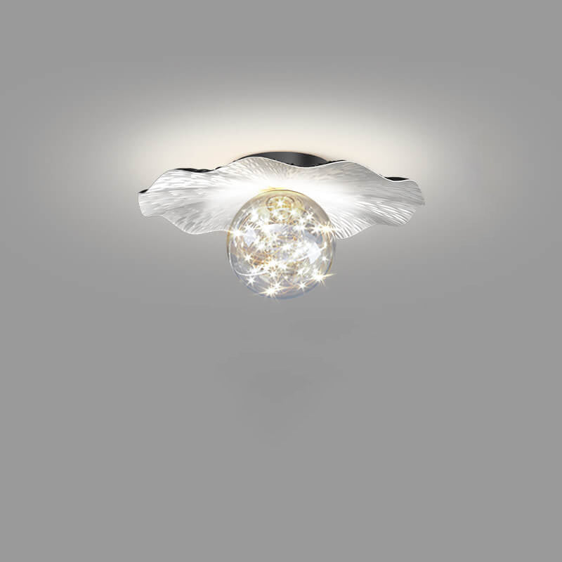 Modern Minimalist Full Of Stars Round Iron Glass LED Semi-Flush Mount Ceiling Light