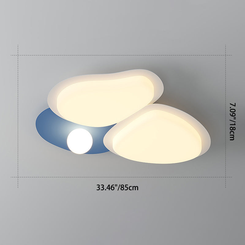 Moderne minimalistische unregelmäßige runde Kombination Eisen Acryl LED Unterputz Deckenleuchte für Wohnzimmer 