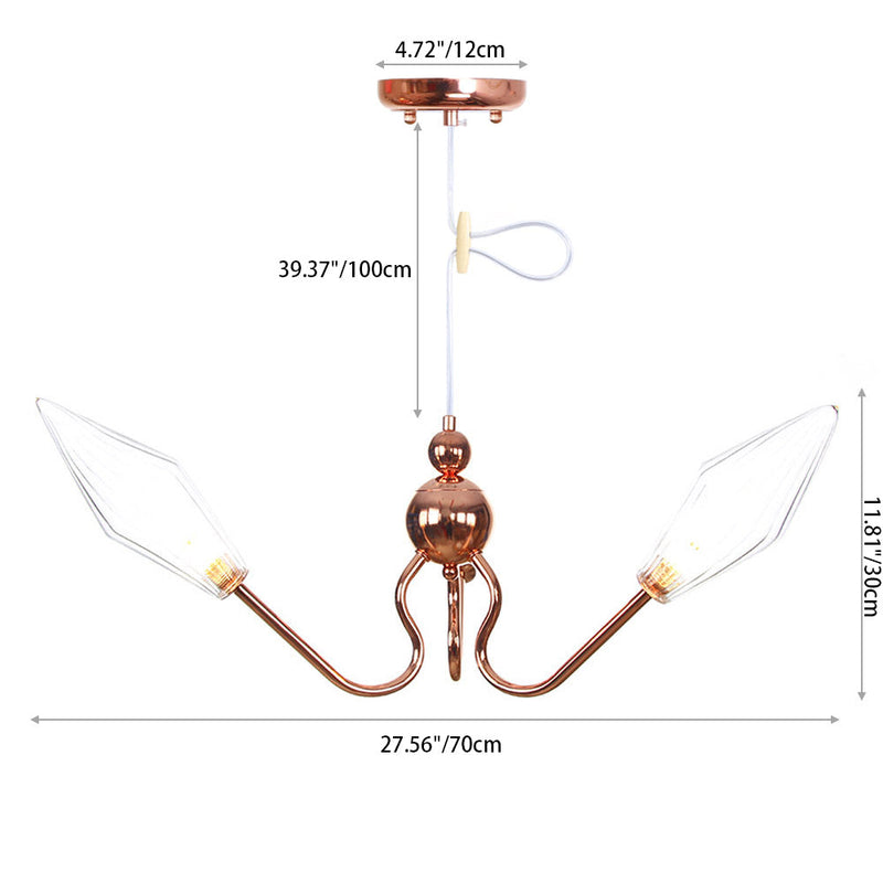 Zeitgenössischer Luxus-Kronleuchter mit 3 Lichtern aus Eisenglas und Diamantschirm für Wohnzimmer 