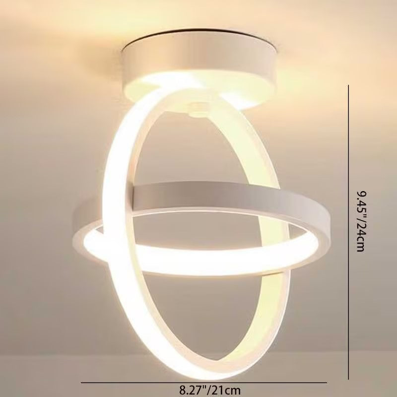 Luz de techo LED de montaje semi-empotrado geométrica de círculo cuadrado de aluminio hierro acrílico de simplicidad moderna para pasillo 