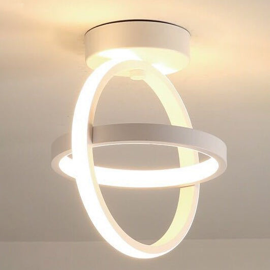 Luz de techo LED de montaje semi-empotrado geométrica de círculo cuadrado de aluminio hierro acrílico de simplicidad moderna para pasillo 
