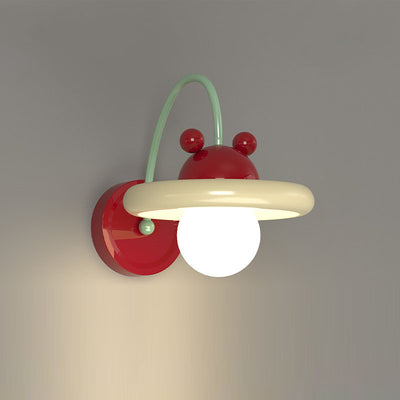 Lámpara de Aplique de Pared de 1 Luz de Vidrio de Hierro Esférico Minimalista Moderno para Dormitorio 