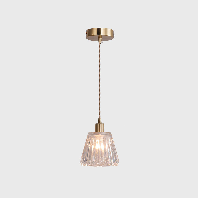 Zeitgenössische Luxus-Antik Messing Blume Glas Design 1-Licht Pendelleuchte für Wohnzimmer 