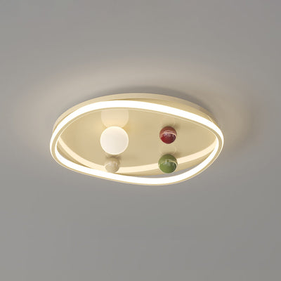 Zeitgenössische skandinavische runde Eisen-PC LED-Unterputz-Deckenleuchte für Wohnzimmer 