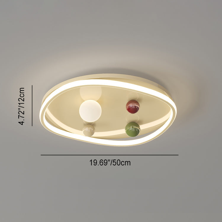 Plafonnier LED rond en fer scandinave contemporain pour salon 