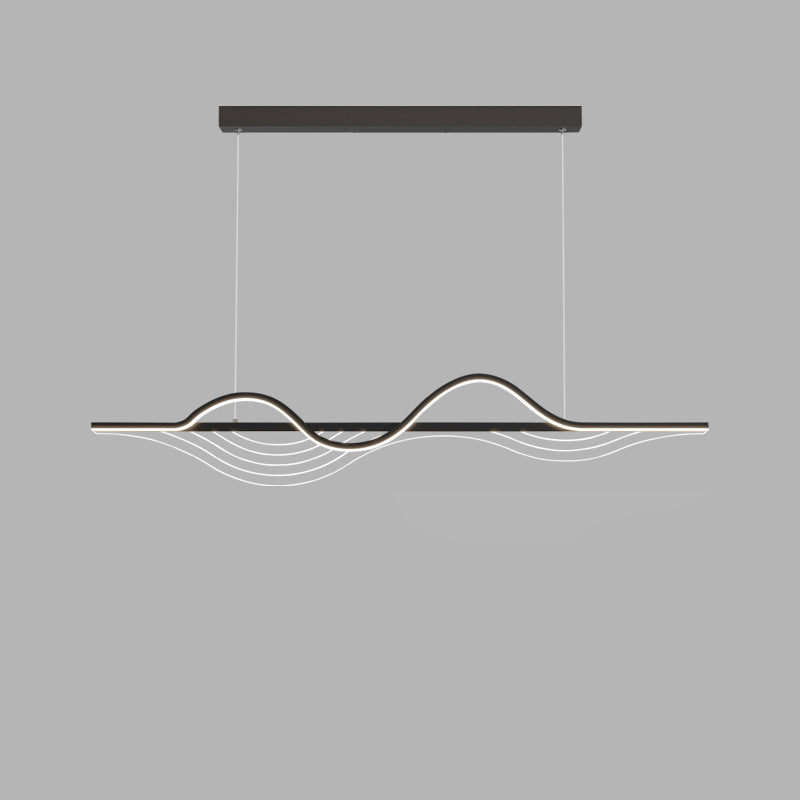 Moderne minimalistische lange Schmetterling Silikon Hardware Acryl LED Insel Licht Kronleuchter für Wohnzimmer 