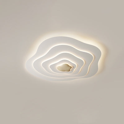 Plafonnier LED en résine nuage crème minimaliste moderne avec montage affleurant pour chambre 