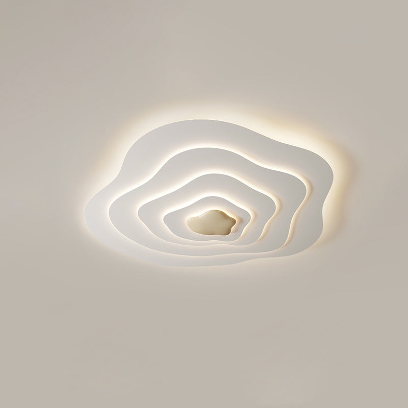 Plafonnier LED en résine nuage crème minimaliste moderne avec montage affleurant pour chambre 