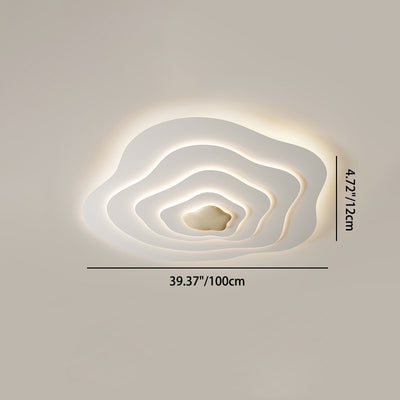 Plafonnier LED en résine nuage crème minimaliste moderne avec montage affleurant pour chambre 