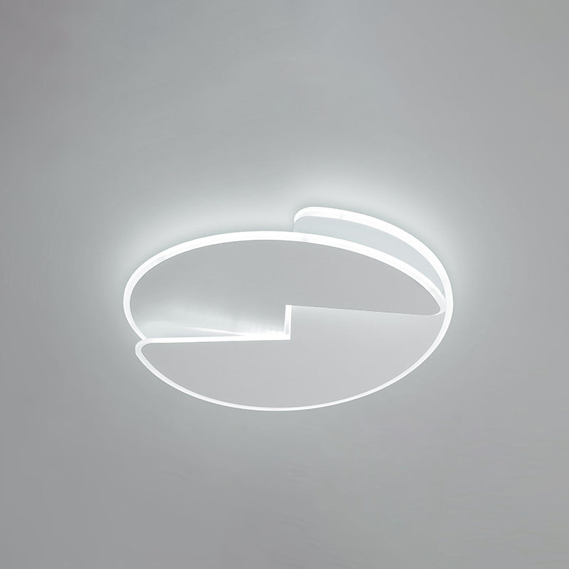Plafonnier LED moderne minimaliste rond avec abat-jour en acrylique et fer pour chambre à coucher 