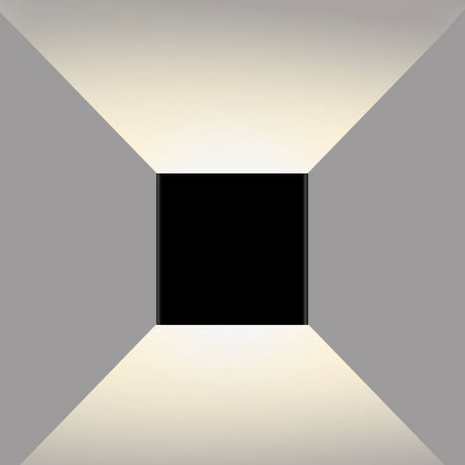 Moderna lámpara de aplique de pared LED para exteriores de aluminio negro impermeable 