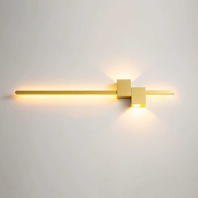 Moderne minimalistische Streifen Rechteck Eisen Aluminium LED Wandleuchte Lampe für Wohnzimmer 