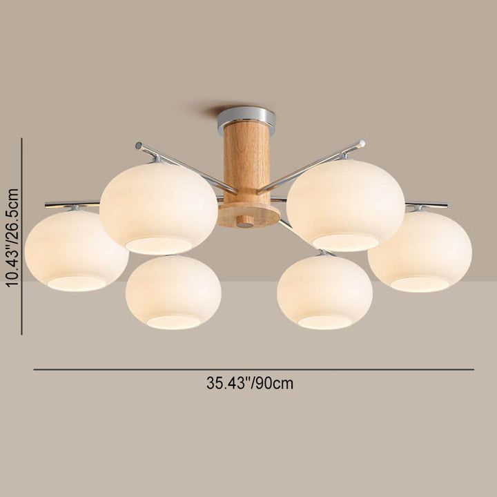 Candelabro de 3/5/6/8 luces con rayas de vidrio y herrajes de madera de simplicidad moderna para sala de estar 