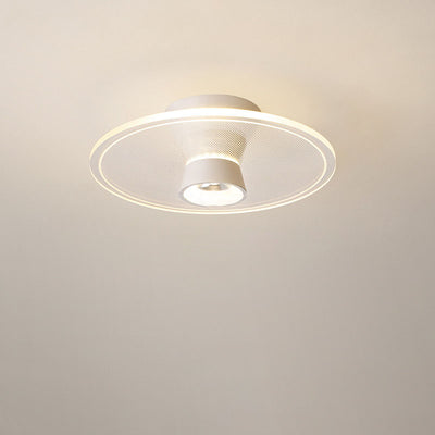 Modern Minimalist Round Rose Flower Iron Acrylic LED Flush Mount Ceiling Light For Living Room