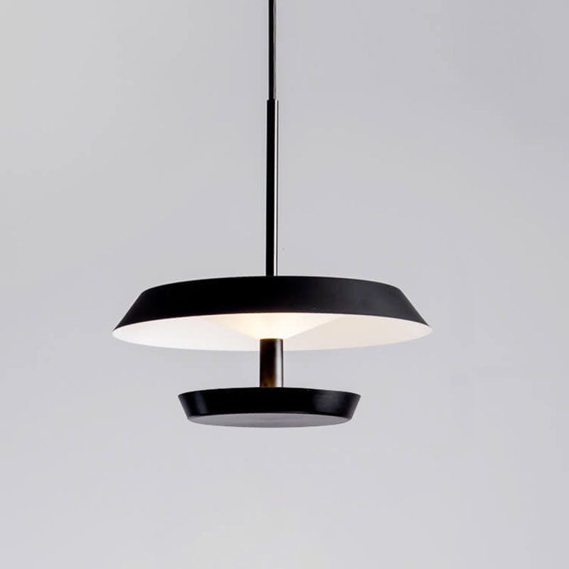 Moderne minimalistische runde fliegende Untertasse aus Aluminium und Acryl LED-Pendelleuchte für das Wohnzimmer 