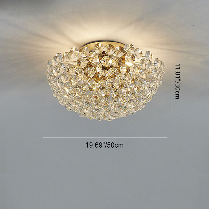 Zeitgenössische kreative Löwenzahn Aluminium Kristall 4/5/6 / Licht Unterputz Deckenleuchte für Wohnzimmer 