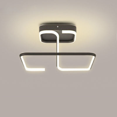 Moderne minimalistische Deckenleuchte aus Aluminiumlegierung und Acryl mit LED-Halbeinbau für das Schlafzimmer 