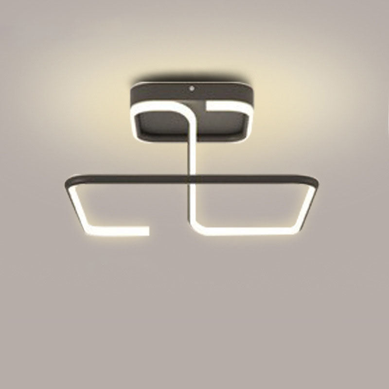 Moderne minimalistische Deckenleuchte aus Aluminiumlegierung und Acryl mit LED-Halbeinbau für das Schlafzimmer 