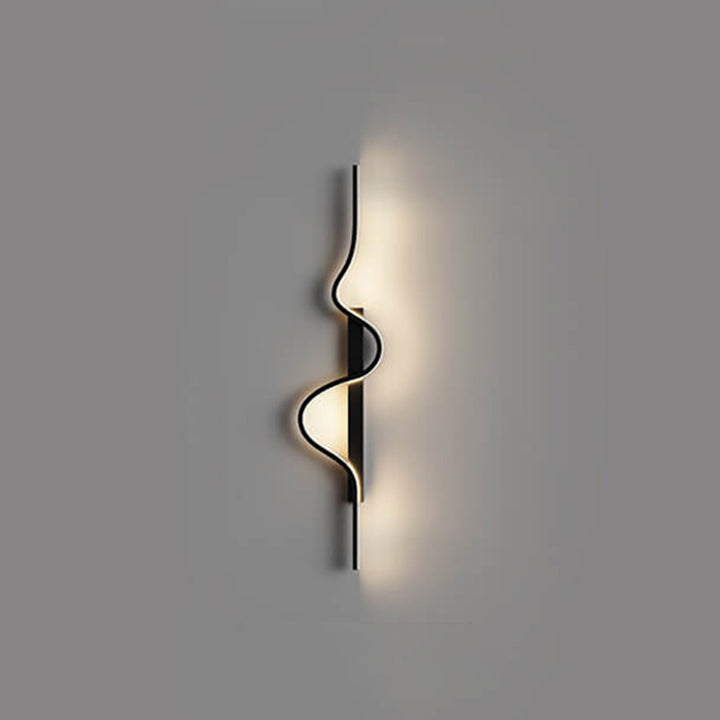 Modern Minimalist Long Wave Design Aluminum Iron LED Wall Sconce Lamp For Living Room