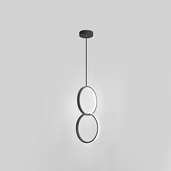Modern Minimalist Round Iron Acrylic LED Chandelier For Bedroom