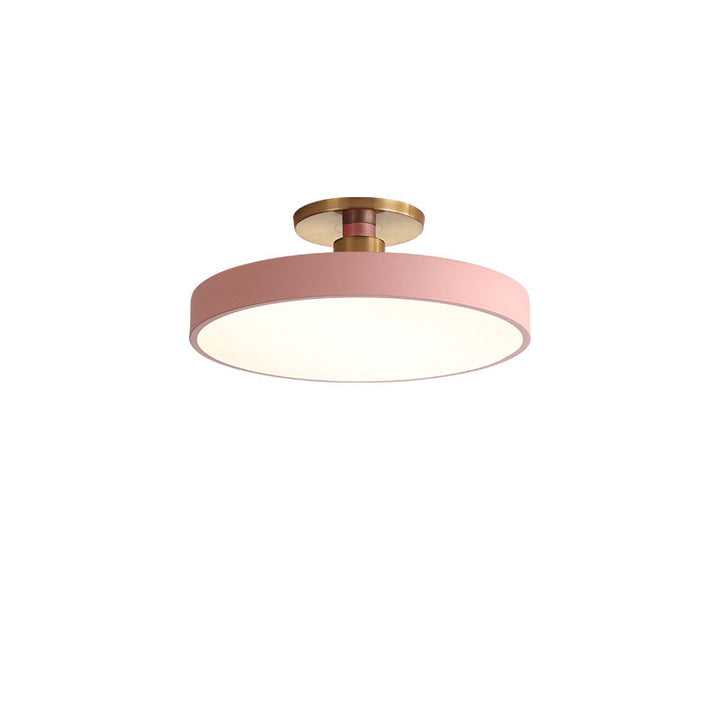Plafonnier LED semi-encastré rond en métal acrylique scandinave contemporain pour couloir 