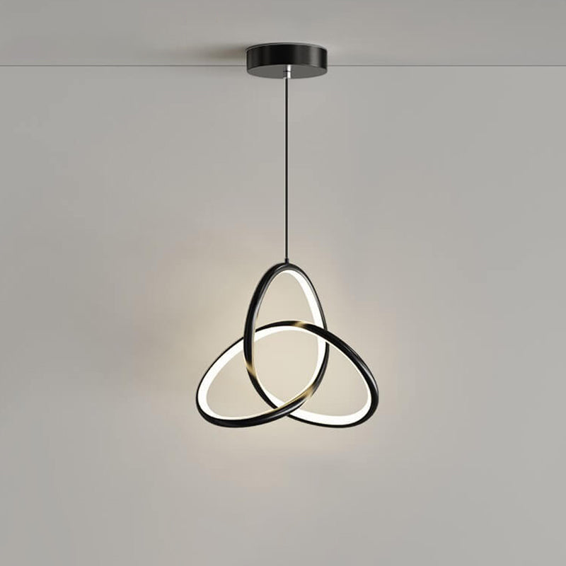 Moderne minimalistische dreieckige ringförmige Pendelleuchte aus Aluminium und Silikon mit LED 