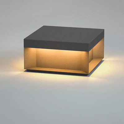 Solar Modern Simple Glass Cuboid LED Outdoor Landscape Light