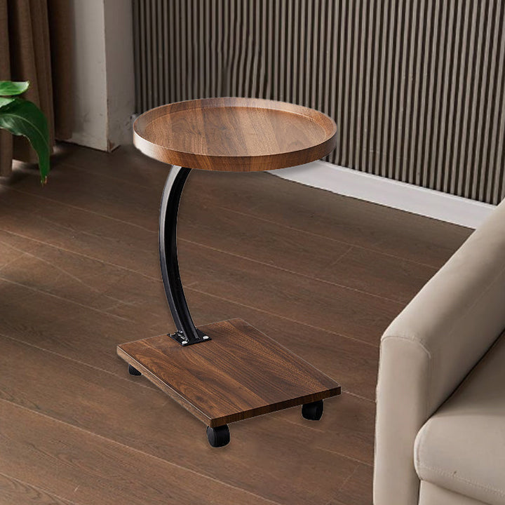Übergangsstil Französischer runder MDF-Eisen-Couchtisch mit 2 Ebenen fürs Wohnzimmer 
