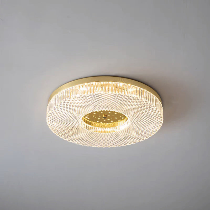 ضوء سقف LED مثبت بتصميم دائري نحاسي أكريليك حديث بسيط لغرفة النوم 