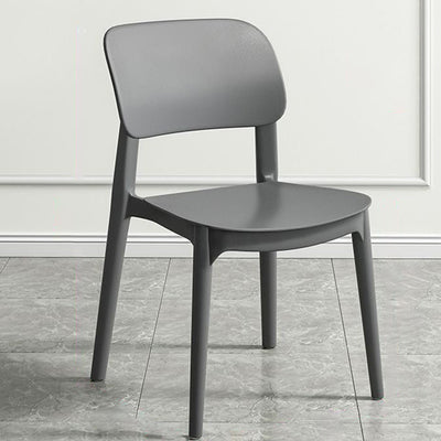 Chaise de salle à manger empilable carrée en plastique macaron nordique contemporain avec dossier ouvert pour salle à manger 