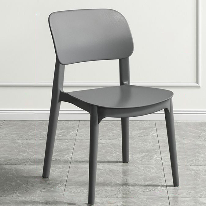 Chaise de salle à manger empilable carrée en plastique macaron nordique contemporain avec dossier ouvert pour salle à manger 