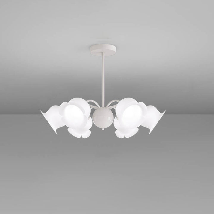 Lámpara de Araña de Flores Acrílicas de Hierro Forjado Francés Tradicional de 3/5/6/8 Luces para Sala de Estar 