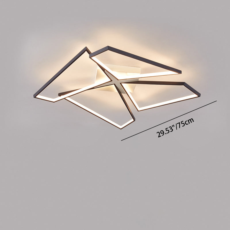 Moderne minimalistische Dreieck Patchwork Quadrat Rechteck Aluminium Eisen Silikon LED Unterputz Deckenleuchte für Schlafzimmer 