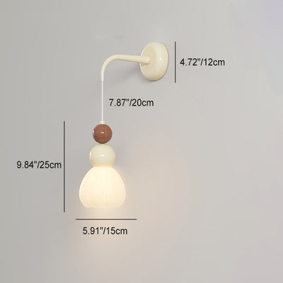 مصباح حائط بتصميم حديث بسيط مع زجاج على شكل قرع دائري وبتلات معدنية بضوء واحد لغرفة النوم 