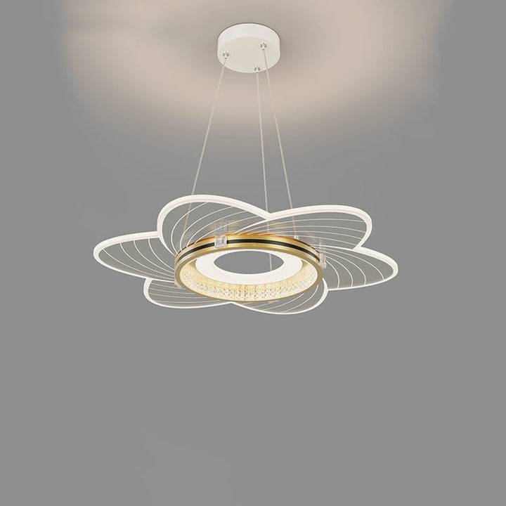 Lustre LED en acrylique cristal contemporain de luxe avec abat-jour tourbillon pour chambre 