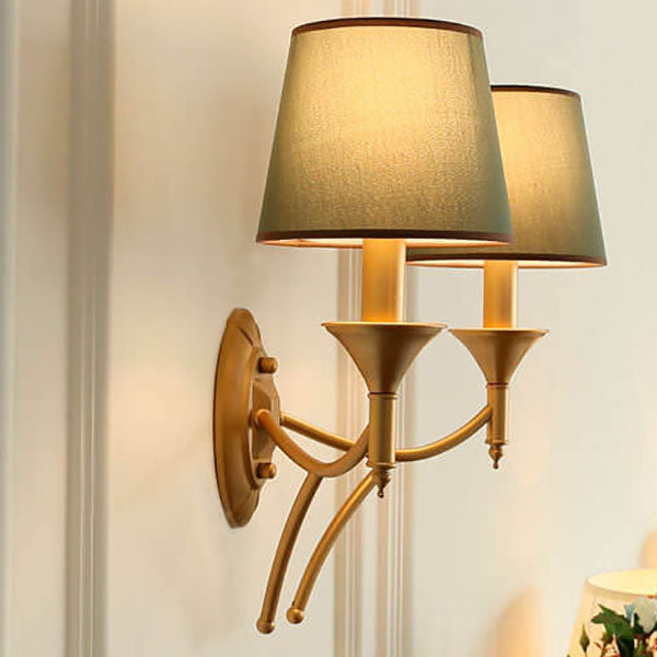 European Light Luxury Iron Fabric 1/2-Light Mushroom Wall Sconce Lamp