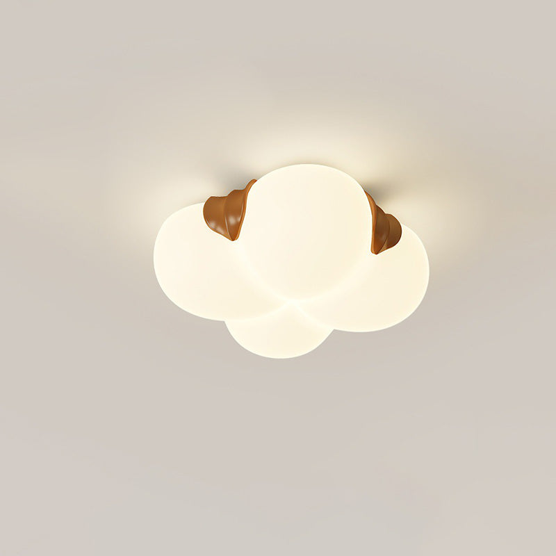 Lustre Plafonnier LED en Fer PE à Fleur Bulle Art Déco Moderne pour Chambre 
