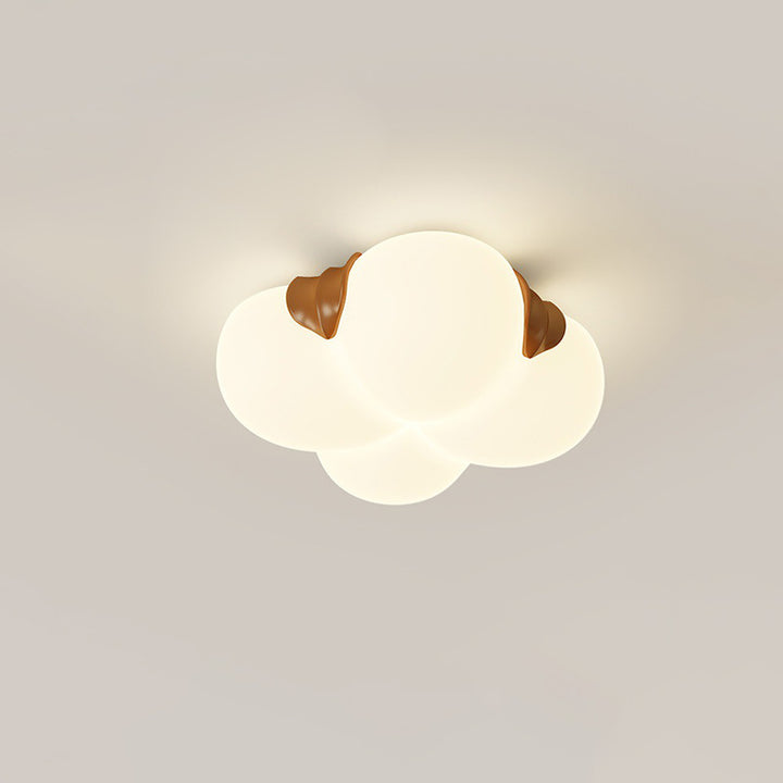Lustre Plafonnier LED en Fer PE à Fleur Bulle Art Déco Moderne pour Chambre 