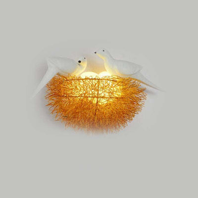 Contemporary Creative Aluminum Bird's Nest 3/5-Light Wall Sconce Lamp For Living Room