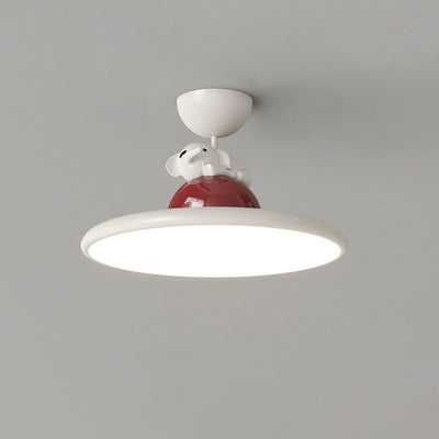 Zeitgenössische kreative Cartoon Panda Elefant Eisen Acryl LED Semi-Flush Mount Deckenleuchte für Schlafzimmer 