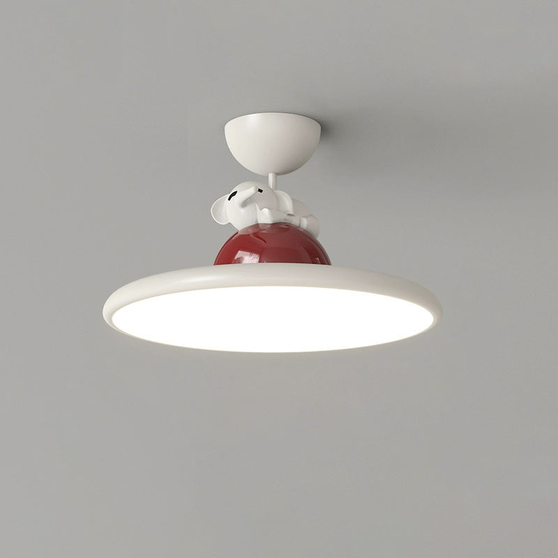 Zeitgenössische kreative Cartoon Panda Elefant Eisen Acryl LED Semi-Flush Mount Deckenleuchte für Schlafzimmer 