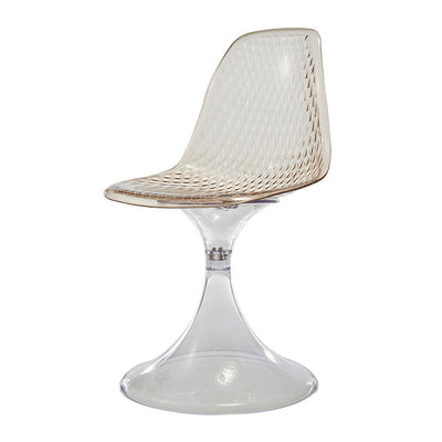 Silla de comedor con respaldo de diseño de arco de plásticos acrílicos nórdicos contemporáneos para comedor 