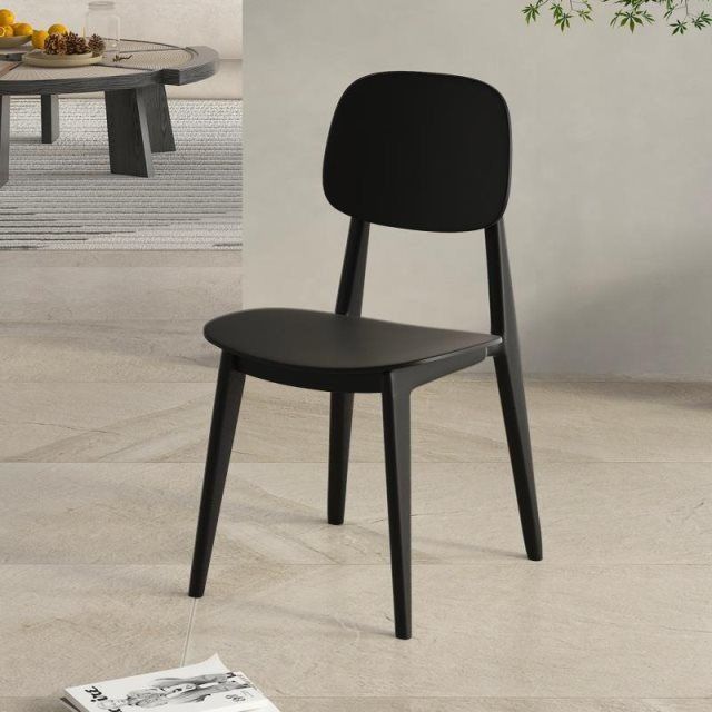 Chaise de salle à manger carrée en plastique macaron scandinave contemporaine avec dossier pour salle à manger 