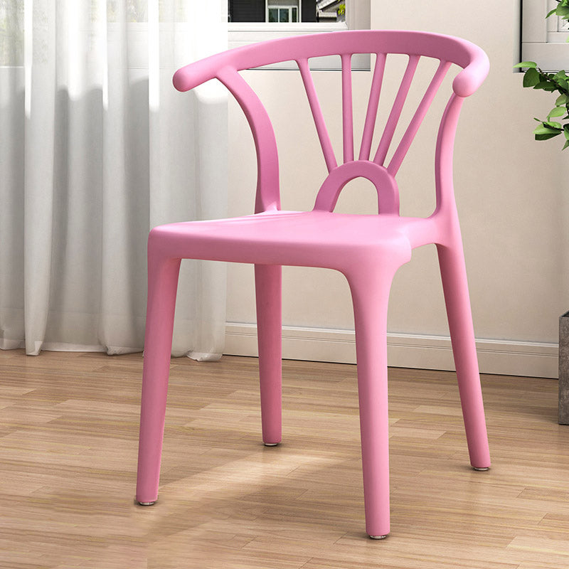 Chaise de salle à manger empilable en plastique Arc scandinave contemporain avec dossier pour salle à manger 