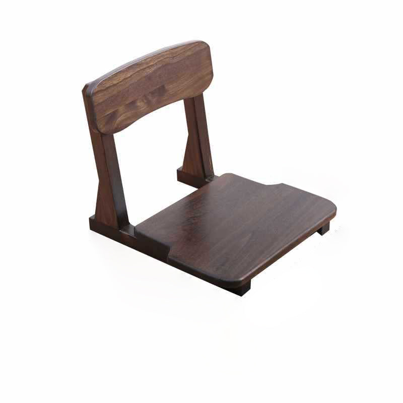 Traditioneller japanischer quadratischer Paulownia-Holz-Baumwoll-Leinenstuhl Tatami-Rückenlehne für den Unterhaltungsraum 