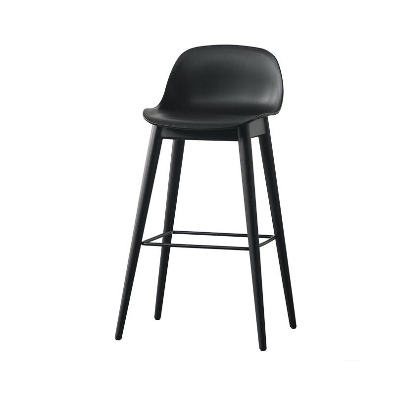 Contemporary Simplicity Square Plastic Wood Bar Stool Low Back